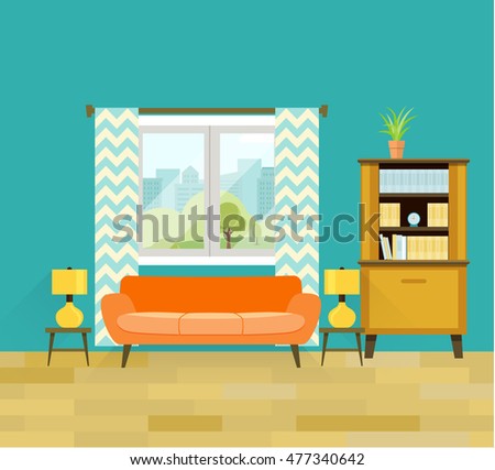 Retro Living Room Furniture retro living room furniture cozy interior stock vector 477340642 Retro Living Room Furniture retro living room furniture cozy interior stock vector 477340642