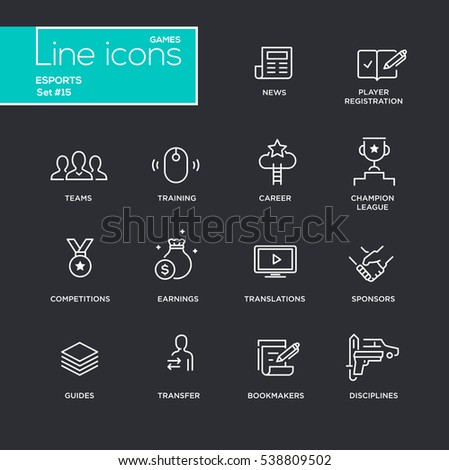 Esports Set Vector Icons Pictograms News Stock Vector 700551214  Shutterstock