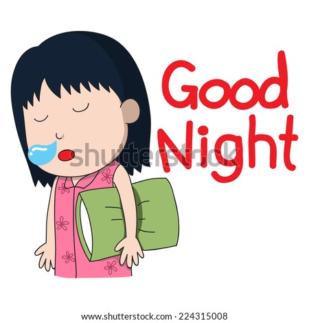 Good Night Cartoon Character Vector Illustrator à¹€à¸§à¸ à¹€à¸•à¸­à¸£à¹Œà¸ªà¸•à¹‡à¸­à¸  224315008