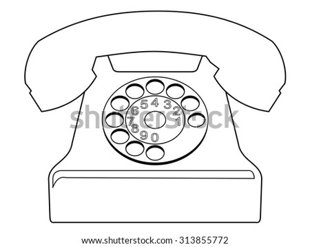 Cartoon Vector Outline Illustration Telephone Ringing Stock Vector ...