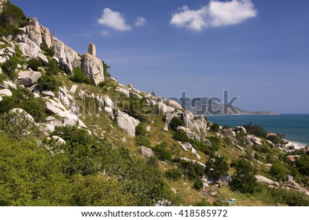 Vietnamese mountain scenery, Ninh Thuan region, Vietnam, Southeast Asia, Asia