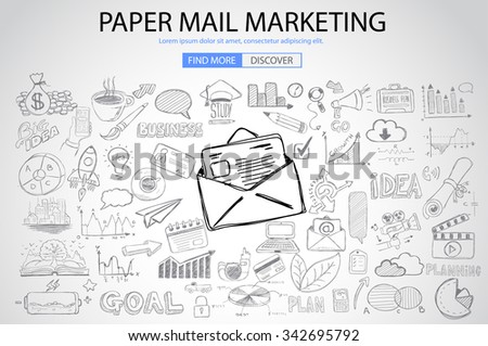 email marketing doodle design style sending stock illustration how to send a flyer by email
