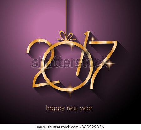 2017 Happy New Year Background for your Flyers and Greetings Card. Ideal to use for parties invitation, Dinner invitation, Christmas Meeting events and so on.