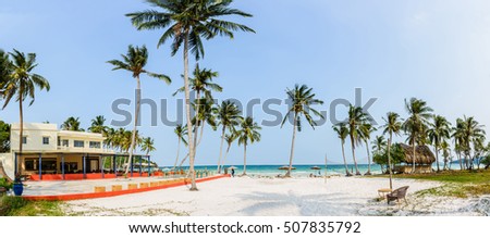 Phu Quoc Island, Kien Giang, Vietnam 11 March 2016: beautiful lanscapes of beach in a home stay in SAO Beach in Phu Quoc Island, foreign tourist