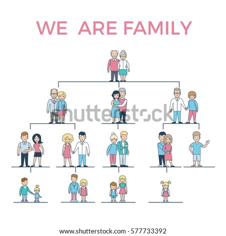 Linear Flat Family Tree Infographics Template Stock Vector 577830511 Shutterstock Linear Flat Family Tree Infographics