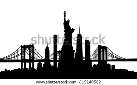 International City Skyline Silhouette Vector Artwork Stock Vector ...