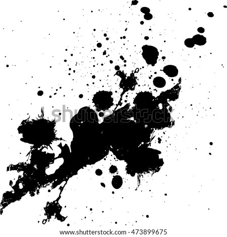 Vector Splatter Black Color Background Illustration Stock Vector