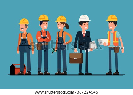 civil engineer architect construction workers characters stock civil engineer architect construction workers characters stock