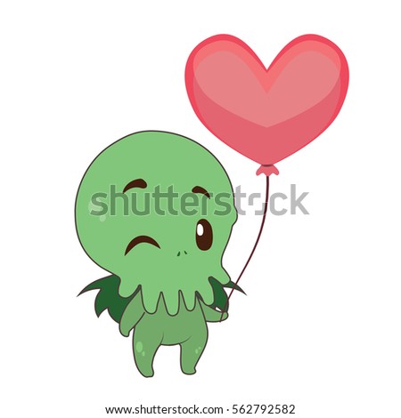 The Sound - Página 8 Stock-vector-cute-cthulhu-holding-a-heart-shaped-balloon-562792582