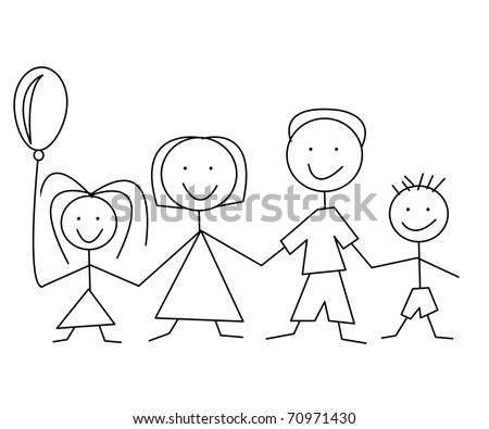 Cartoon Family Four Stock Photos, Images, & Pictures | Shutterstock