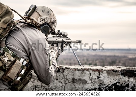 U.S. Army sniper during the military operation