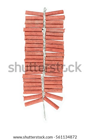 Red Firecrackers isolated on white background