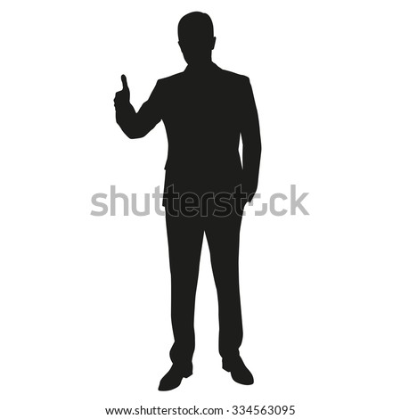 Thumbs Up Man Vector Silhouette Stock Vector 334563095 - Shutterstock