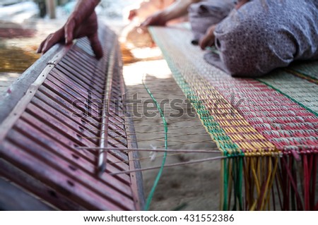 Mat making in Dinh Yen mat village, Dong Thap province, Vietnam