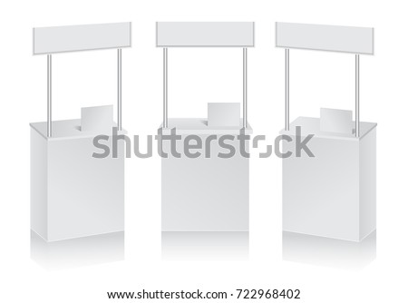 table promotion vector White Promo Blank Mockup Counter Stock Illustration Stand