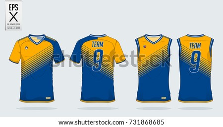 Download Blue Yellow Tshirt Sport Design Template Stock Vector 731868685 - Shutterstock