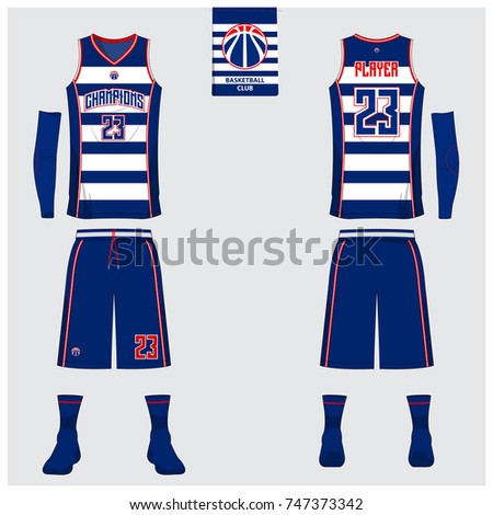 Download Basketball Jersey Template Design Blue White Stock Vector ...