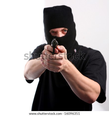 Robbery Gun Mask Stock Photo 16096354 - Shutterstock