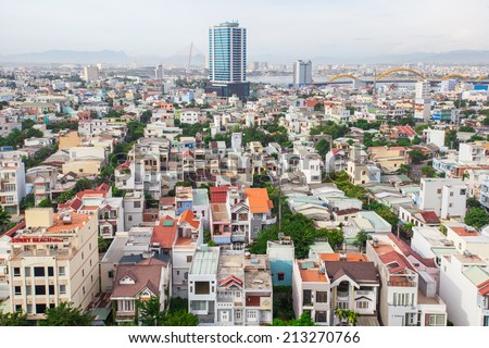 Buildings in the city of Da Nang, Vietnam.