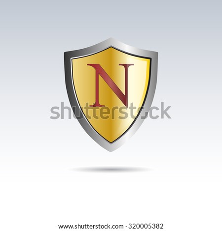 Vector Shield Initial Letter N Stock Vector 320005382 - Shutterstock