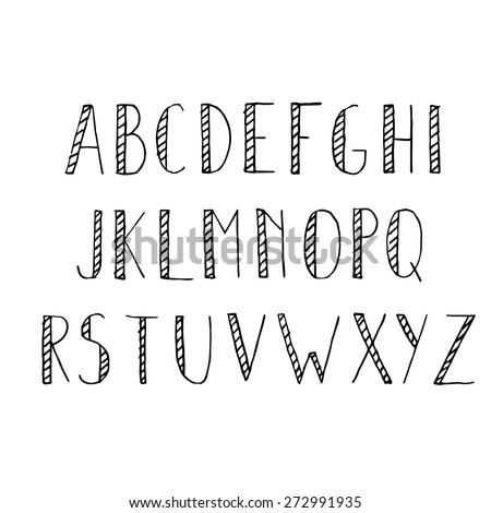 stock vector hand drawn alphabet set pencil texture handwriting font vector illustration 272991935