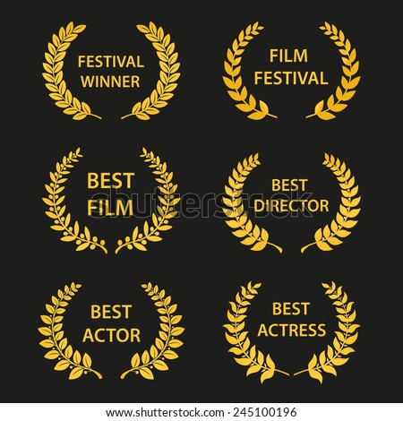 Film Awards Gold Award Wreaths On Stock Vector 234873274 - Shutterstock