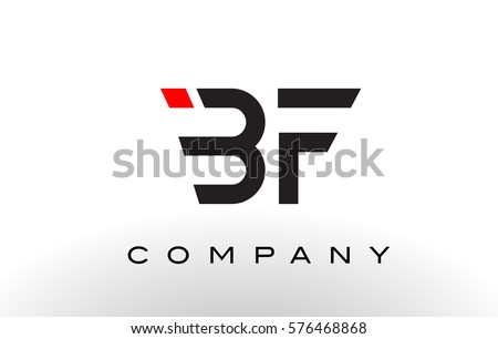 Bf Logo Letter Design Vector Red Stock Vector 576468868 - Shutterstock