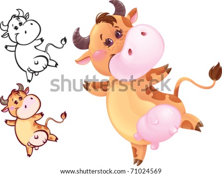 Happy jumping cow may be used as your corporate character