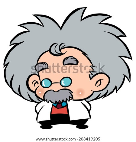 Character Design Cartoon Cute Einstein Stock Vector 208419205