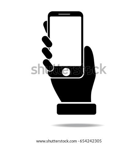 Hand Holding Phone Iconvector Illustration Stock Vector 654242305