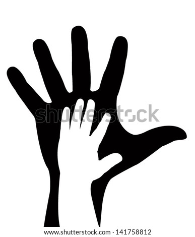 Helping Hands Vector Illustration On Black Stock Vector 123685771 ...