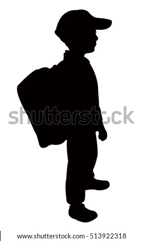 Back School Kid Silhouette Stock Vector 513922318 - Shutterstock