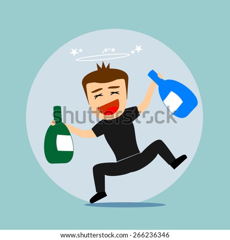 Boys Cartoon Character Drunk Stock Vector 375820675 - Shutterstock