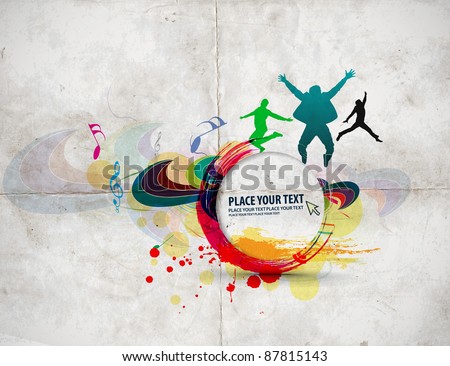Abstract Grunge Music Party Poster Design On Texture Background Abstract Grunge Music Party Poster Design On Texture Background