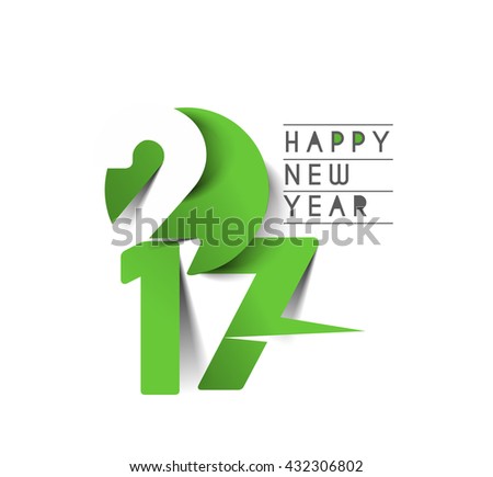 Happy new year 2017 Text Design vector