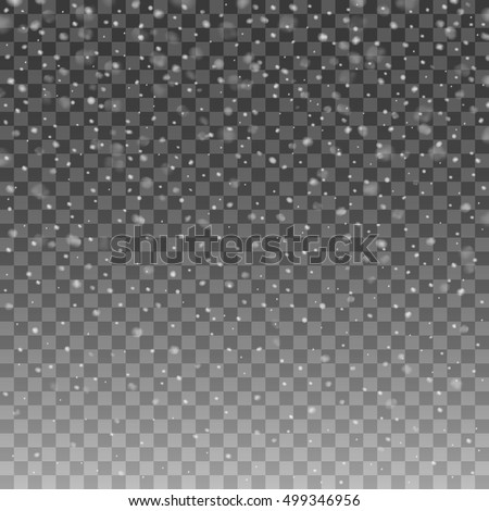 Realistic falling snowflakes. Isolated on transparent background. Vector illustration, eps 10.