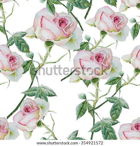 Watercolor Set Different Roses Illustration Stock Illustration ...