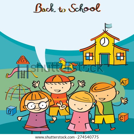 kids characters back to school with text balloon drawing style kindergarten preschool - Drawing Pictures For Kindergarten kids characters back to school with text balloon drawing style kindergarten preschool - Drawing Pictures For Kindergarten