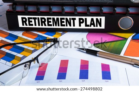 Retirement Plan Label On Document Folder Stock Photo 254749579 ...