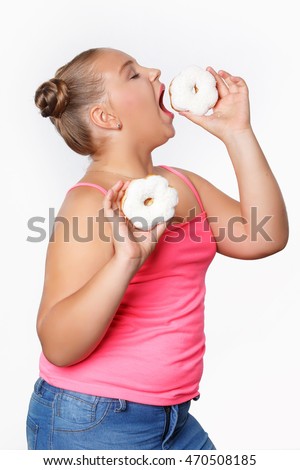 girl donuts Fat eating