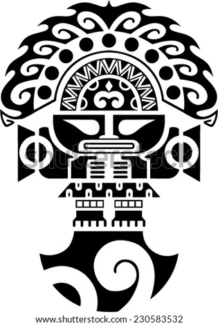 Tumi Tribal Ceremonial Knife Inca Culture Illustration Tumi Tribal Ceremonial Knife Inca Culture Illustration