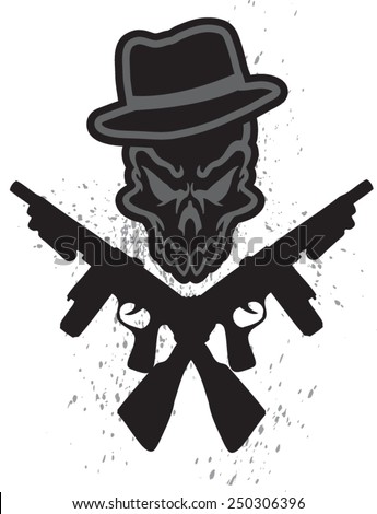 Skull Gun Stock Vector 35856865 - Shutterstock