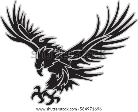 Blue Flame Eagle Tattoo Stock Vector 80271613 - Shutterstock