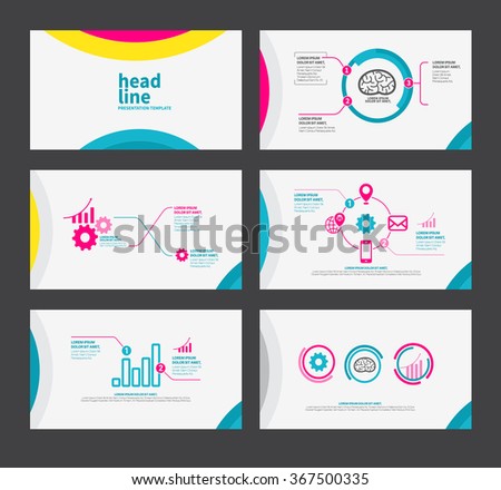 presentation template flat design set brochure stock vector presentation template flat design set brochure stock vector, Presentation templates