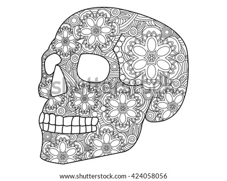 abstract skull coloring pages for adults - photo #30