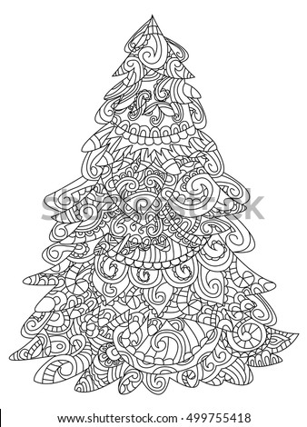 christmas tree coloring book vector illustration anti stress coloring for adult zentangle style - Christmas Tree Coloring Pictures christmas tree coloring book vector illustration anti stress coloring for adult zentangle style - Christmas Tree Coloring Pictures