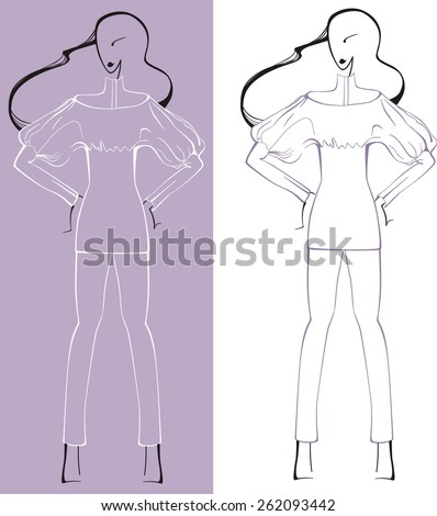 Womens Figure Fashion Sketch Template Designers Stock Vector 418009180