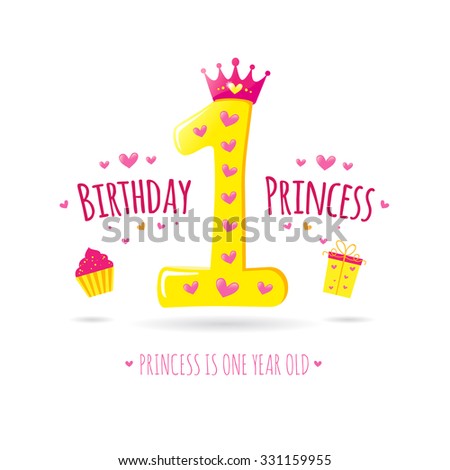 Download Happy First Birthday Greeting Card Your Stock Vector ...