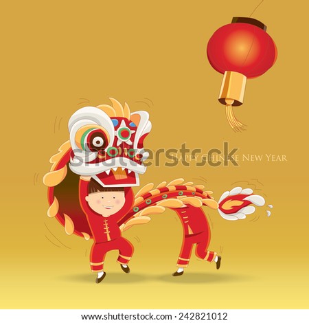 Happy Chinese New Year- Kids playing lion dance