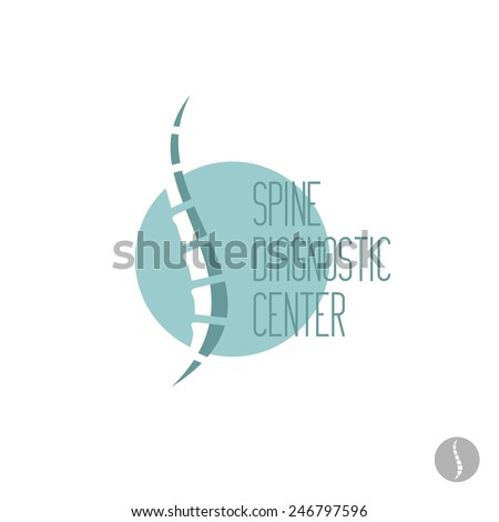 Spine logo template. Medical diagnostic, care sign.